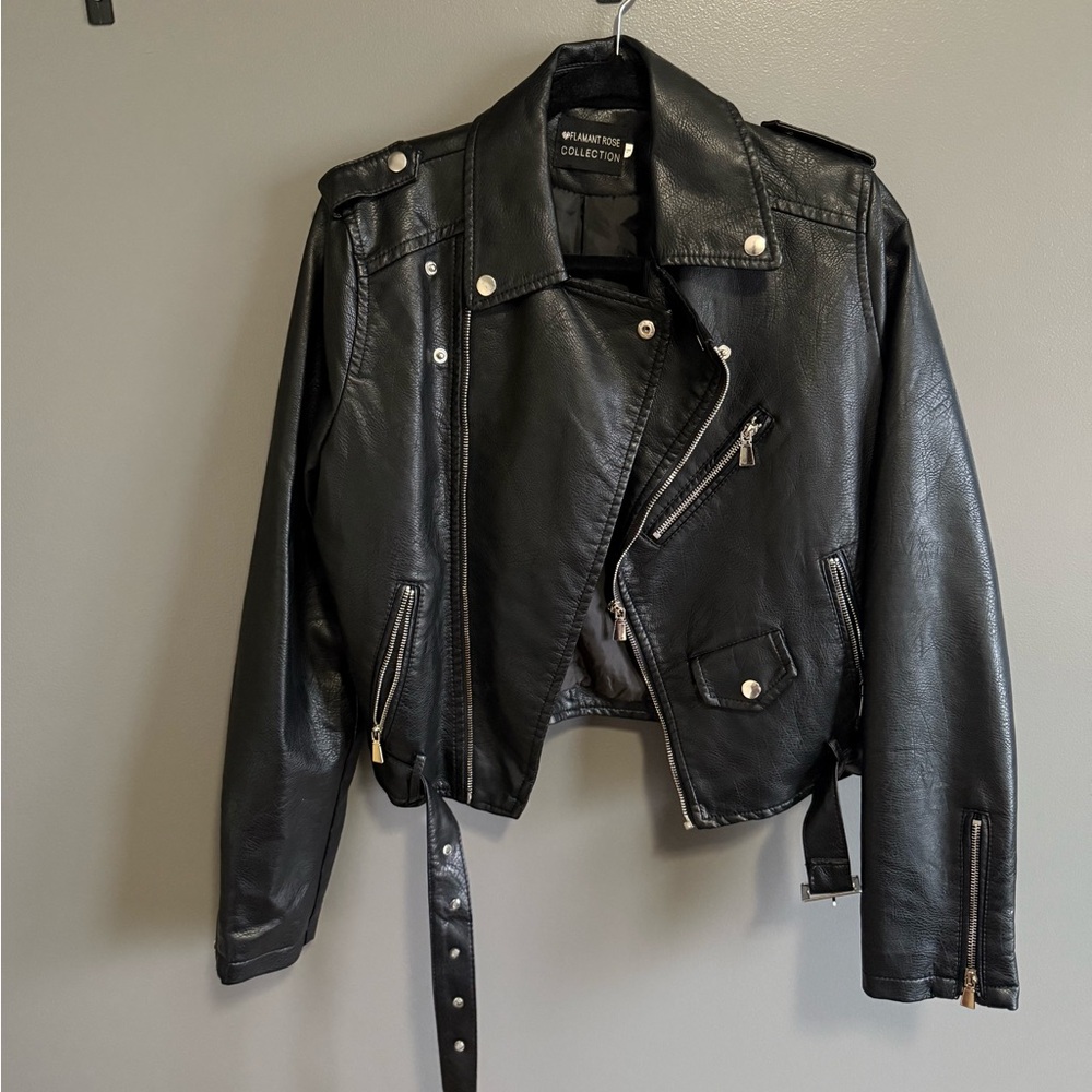 H&M Black Leather Moto Jacket